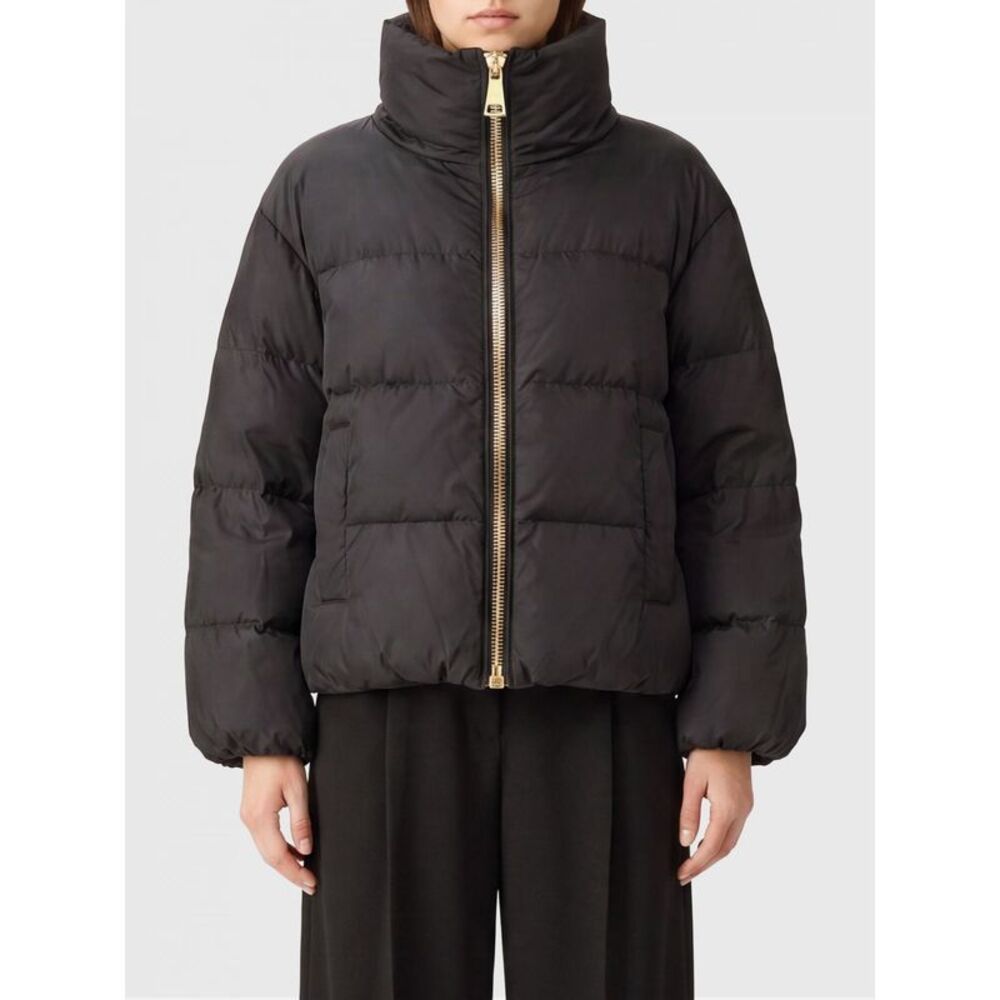 Balmain Women Balmain Quilted Viscose Short Puffer Jacket With Funnel Neck